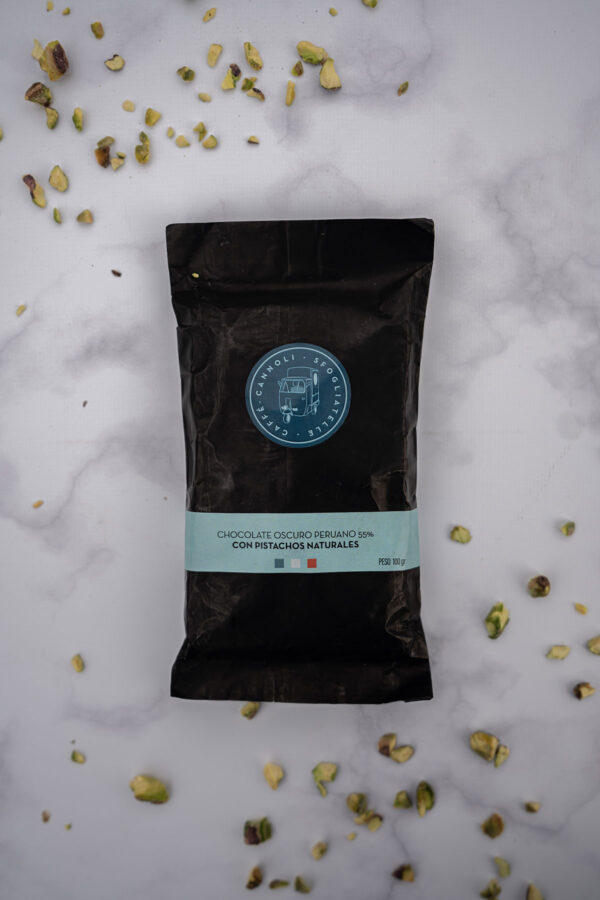 Chocolate Oscuro Peruano 55% con Pistachos Naturales - Imagen 3